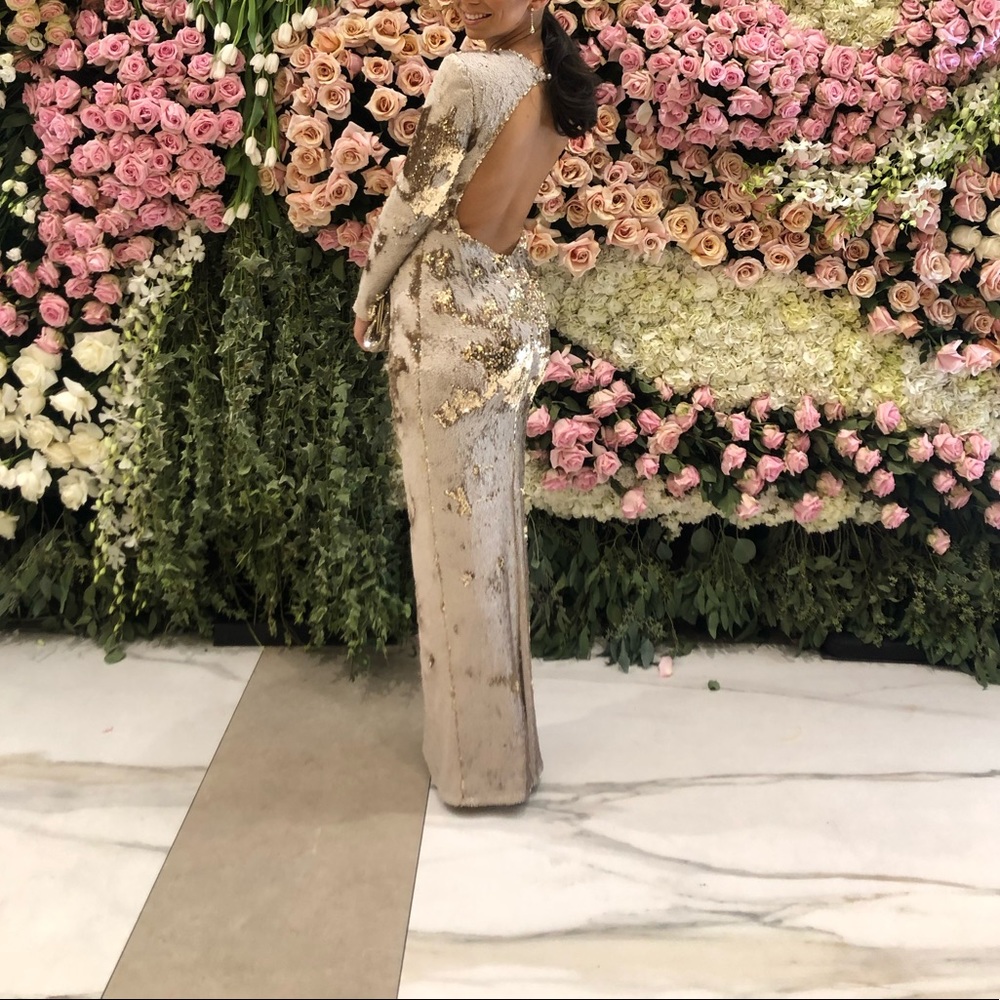 Gold / white sequin dress